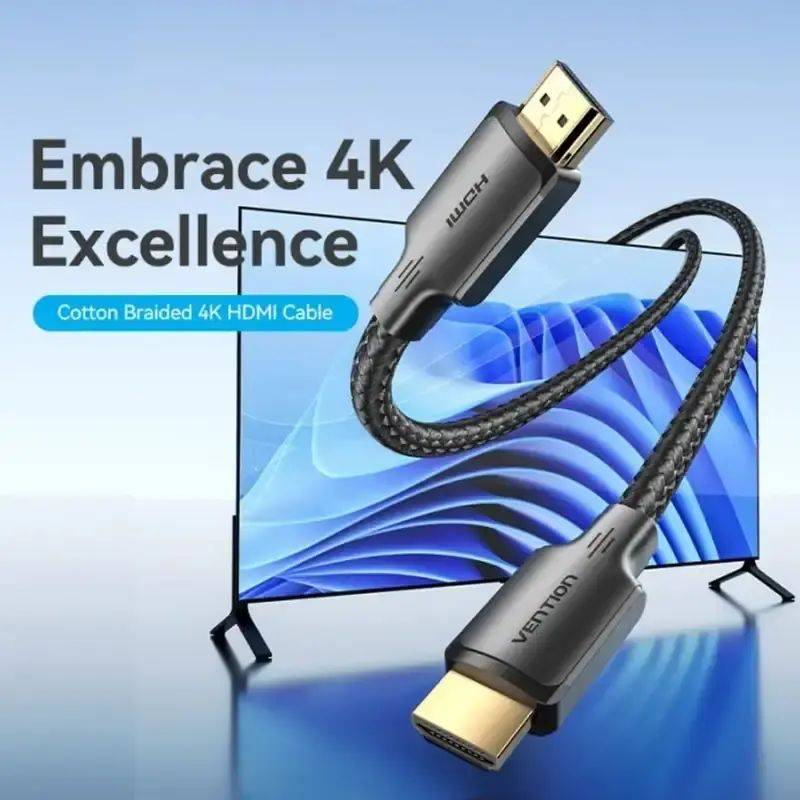 Vention 4K HDMI Male to Male Cable 3M Cotton Braided ALLBI