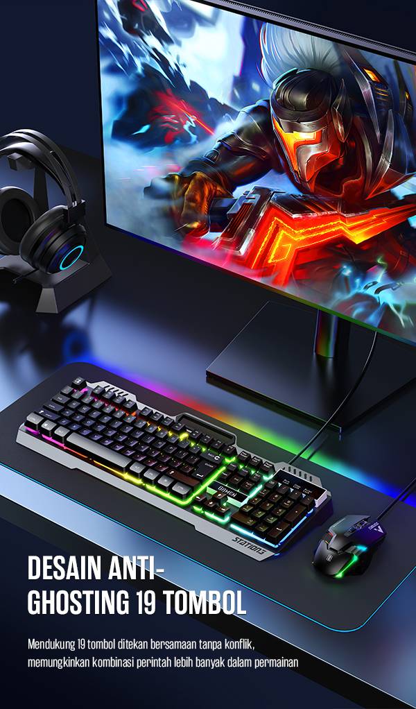 Gamen Station 3 Gaming Combo Keyboard + Mouse Wired