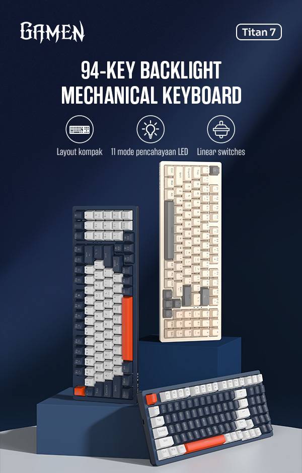Gamen Titan 7 Mechanical Gaming Keyboard White