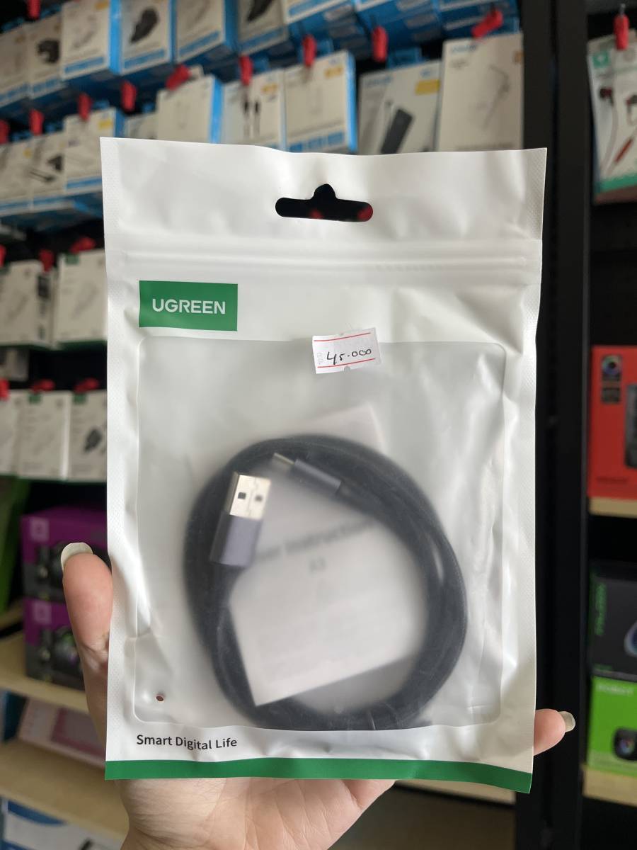 Ugreen USB-A 2.0 to Type C Cable Braided 1M Black (60126)
