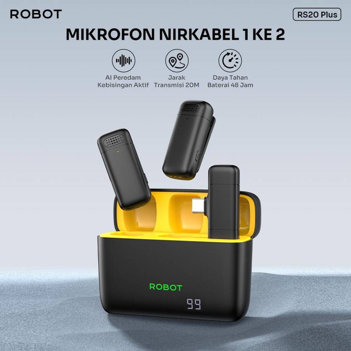 ROBOT RS20 PLUS WIRELESS MICROPHONE BLACK