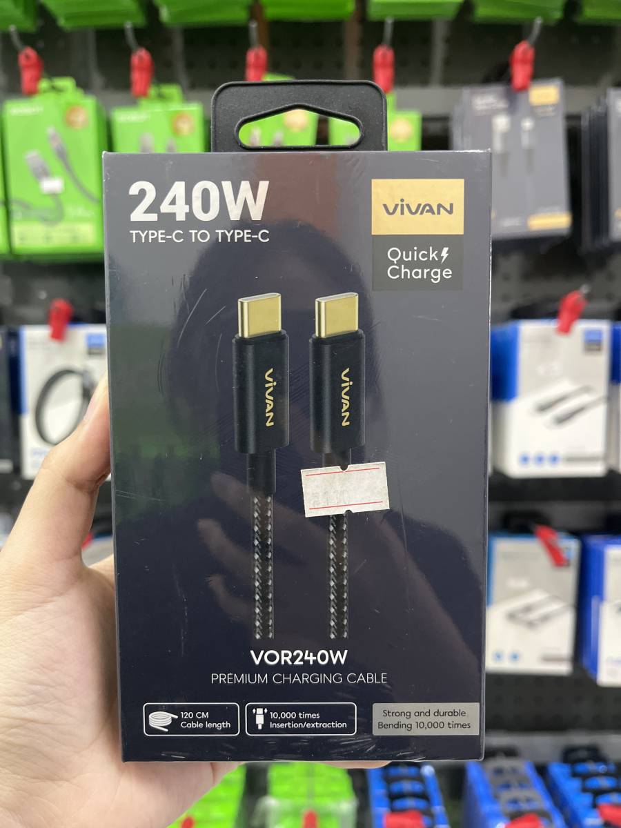 Vivan VOR240W Type C to Type C Premium Charging Cable