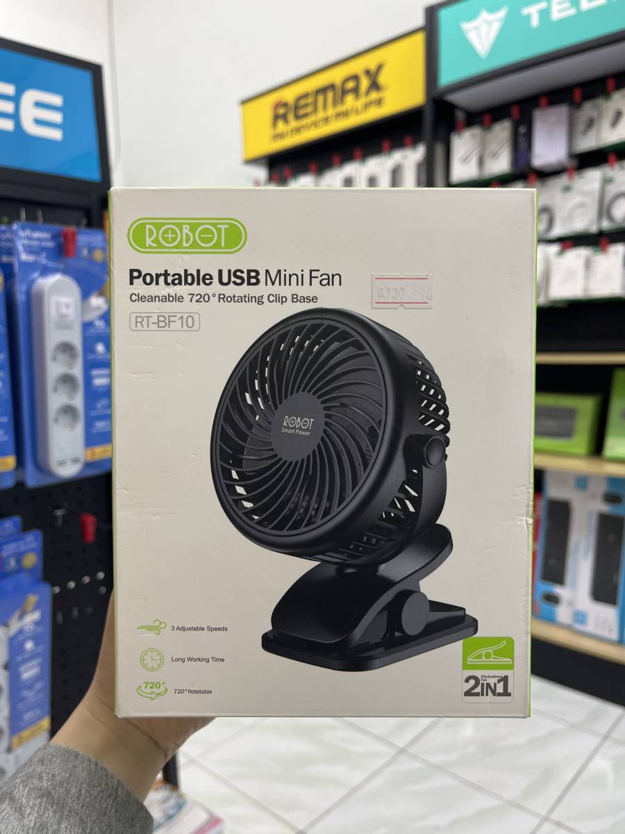Robot RT-BF10 Portable USB Mini Fan Black