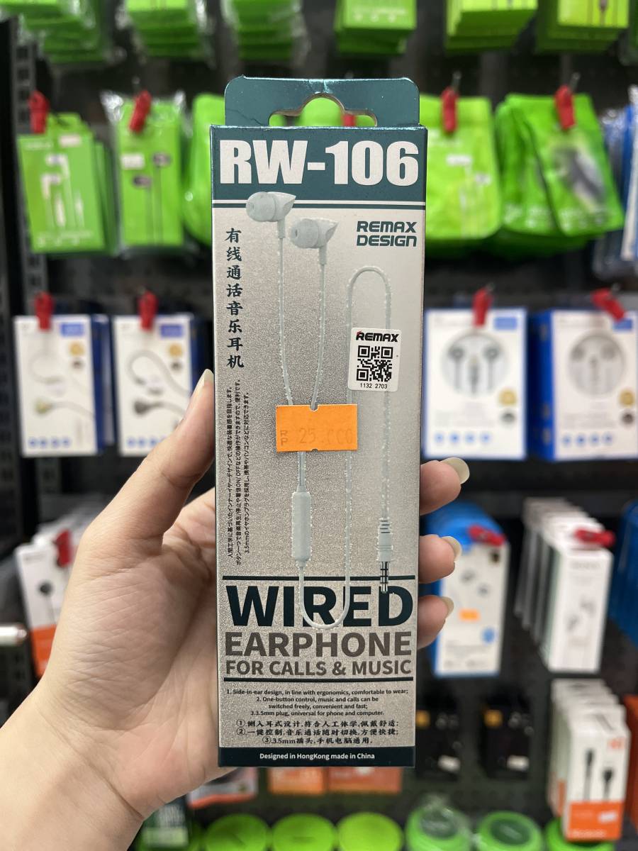 Remax RW-106 Wired Earphone White