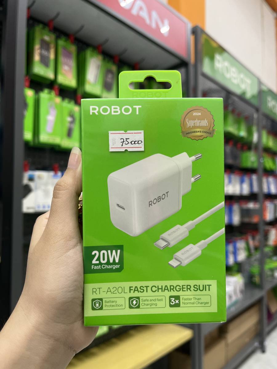 Robot RT-A20L Charger Set Type C to Lightning 20W White
