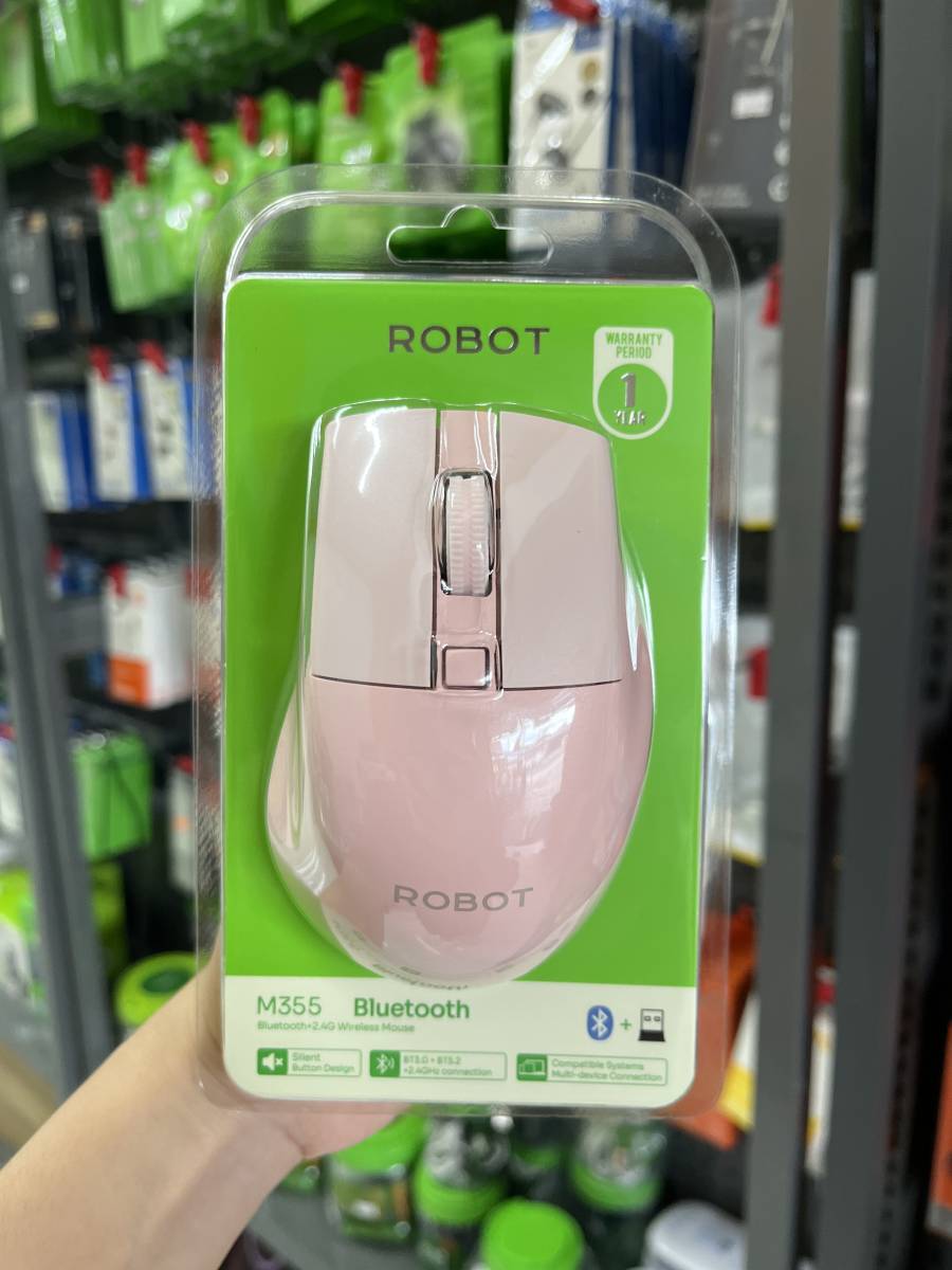 Robot M355 Wireless Mouse Dual Mode BT Pink