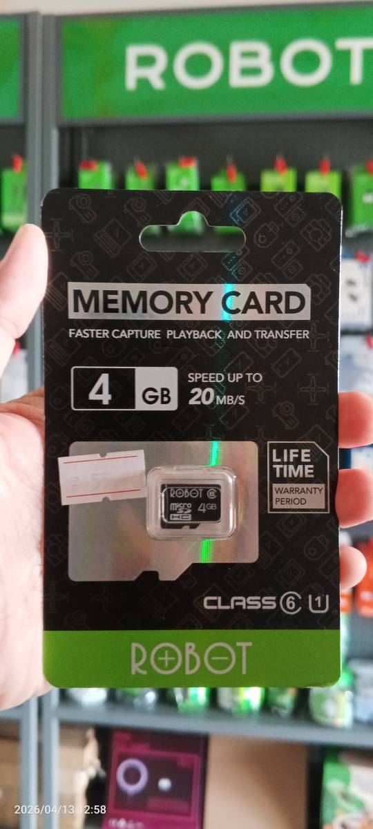 Robot Memory Card 4Gb Speed Up to 25Mbps