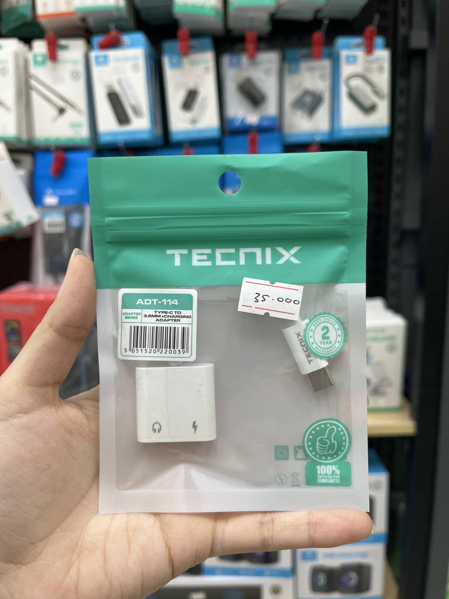 Tecnix ADT-114 Type C to 3.5mm+Charging Adapter