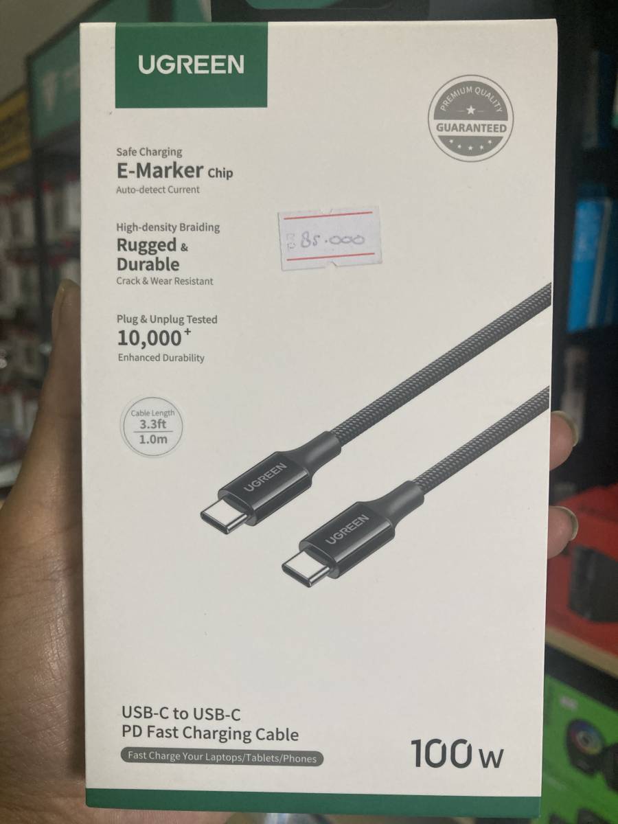 Ugreen 65249 Type C to Type C Cable 100W 5A 1M
