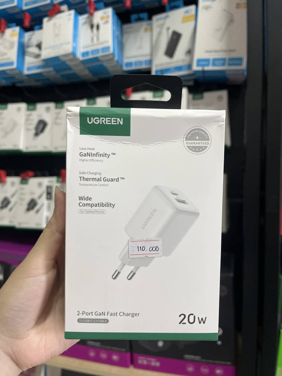 Ugreen 65006 Charger 20W 2-Port GaN Fast Charger White