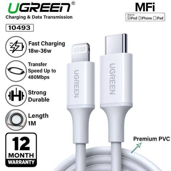 Ugreen 10493 USB-C to Lightning 1m MFI
